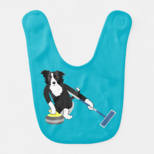 Border Collie Curling Baby Bib
