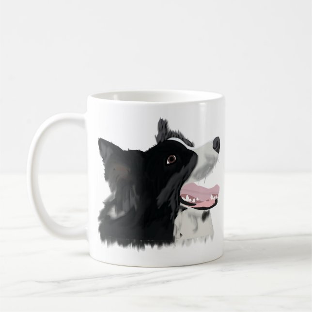 Border Collie Cute Dog Coffee Mug (Left)