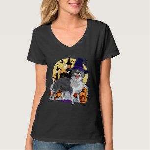 Border Collie Cute Dog Halloween Witch Pumpkin T-Shirt
