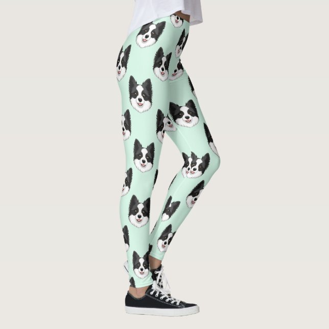 Border Collie Cute Dog Lover Pattern Leggings (Right)