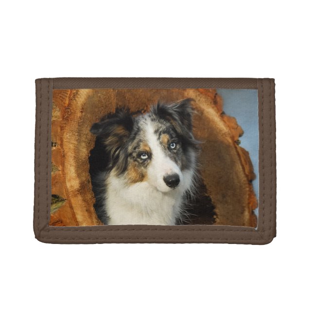 Border Collie cute dog Tri-fold Wallet (Front)