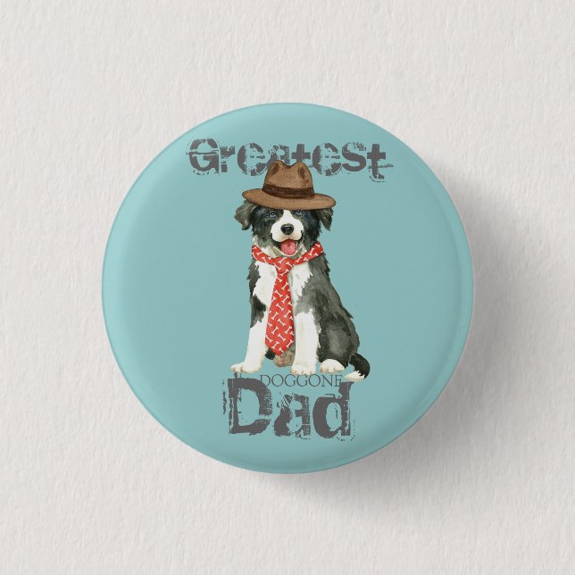 Border Collie Dad Button (Front)