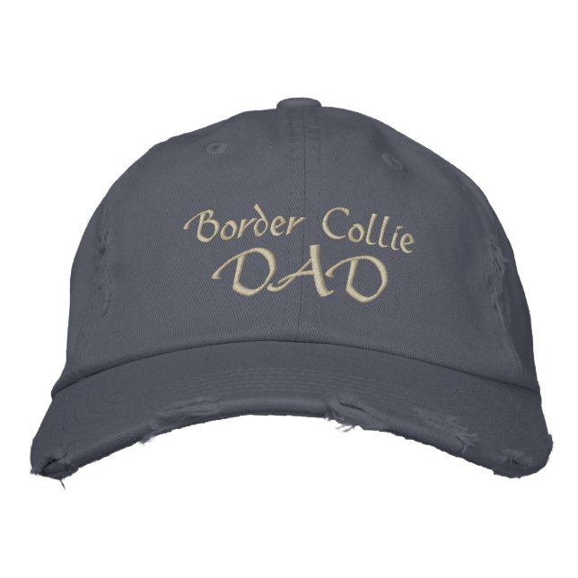 Border Collie DAD Gifts Embroidered Baseball Hat (Front)