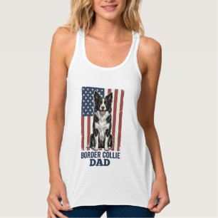 Border Collie Dad Patriotic Vintage Dog Shirt Desi