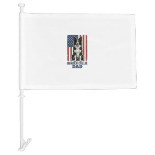 Border Collie Dad Patriotic Vintage Dog Shirt Desi Car Flag