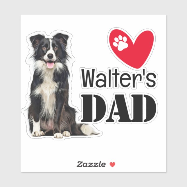 Border Collie Dad Personalized  Sticker (Sheet)