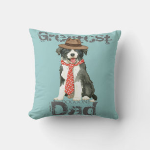Border Collie Dad Throw Pillow