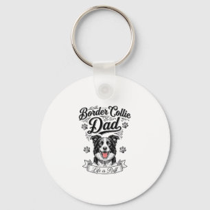 Border Collie Dad Vintage Engraving Dog Shirt Desi Keychain