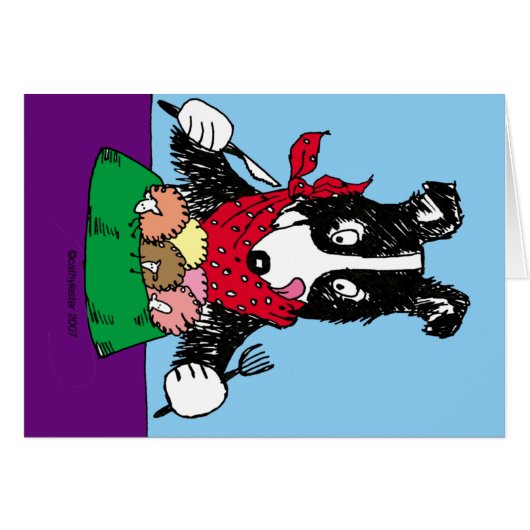 Border Collie Dinner Cards (Front Horizontal)