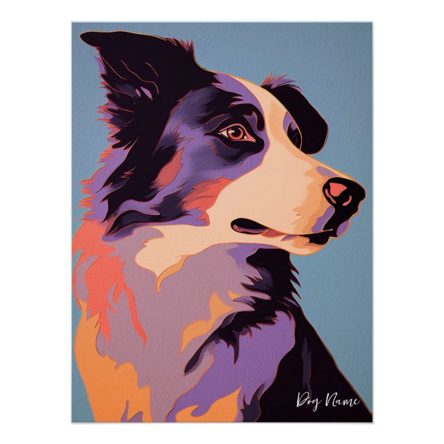Border Collie Dog 004 - Bruno Pokopen Poster (Front)