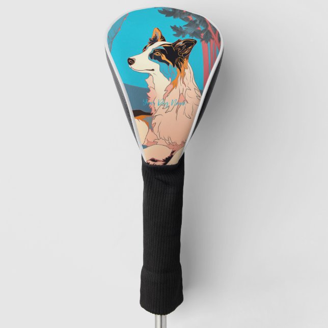 Border Collie Dog 005 - Bruno Pokopen Golf Head Cover (Front)