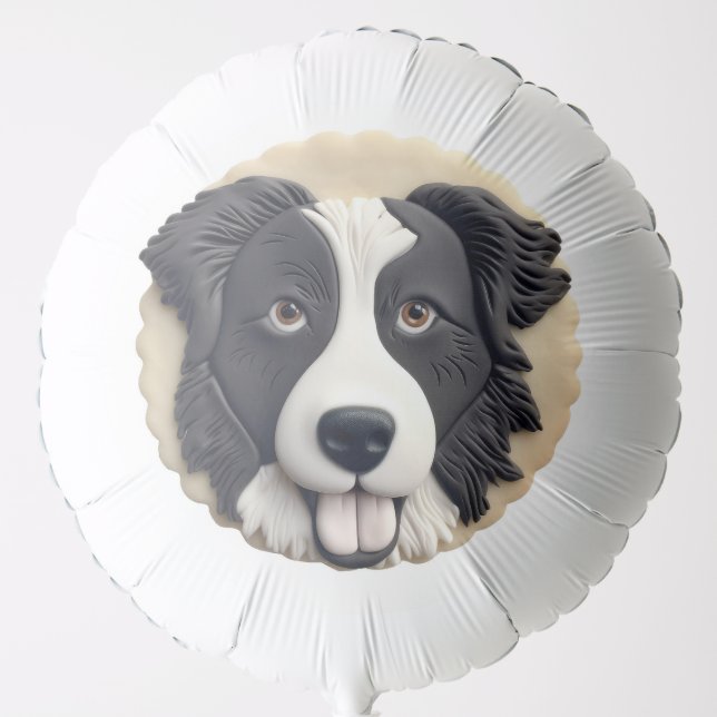 Border Collie Dog 3D Inspired  Balloon (Front)