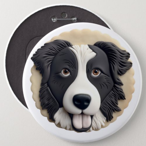 Border Collie Dog 3D Inspired  Button