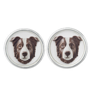 Border Collie Dog 3D Inspired Cufflinks