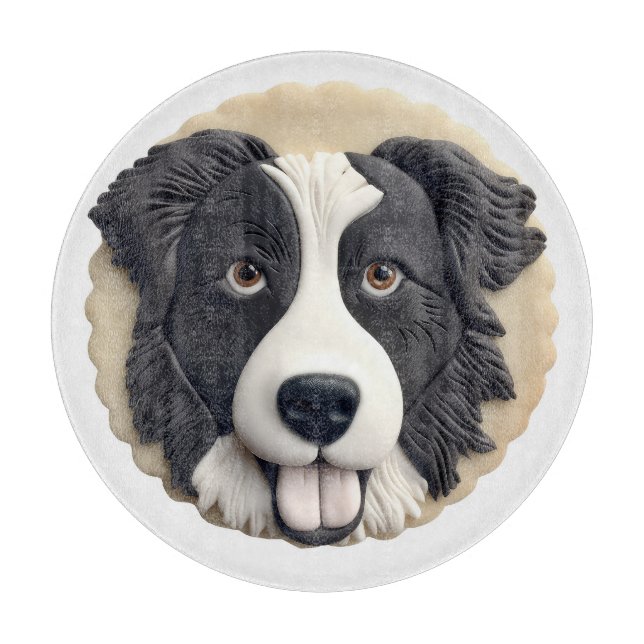 Border Collie Dog 3D Inspired  Cutting Board (Front)