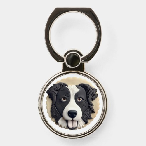 Border Collie Dog 3D Inspired  Phone Ring Stand