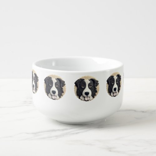 Border Collie Dog 3D Inspired  Soup Mug