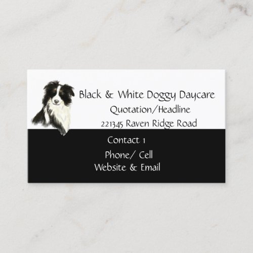 Border Collie Dog Animal Watercolor Business Card