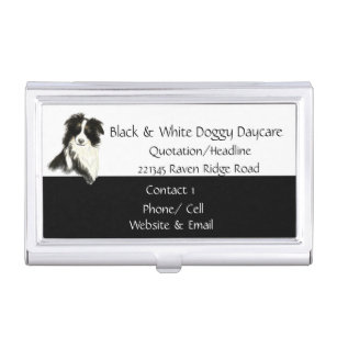Border Collie Dog Animal Watercolor Business Card Business Card Case