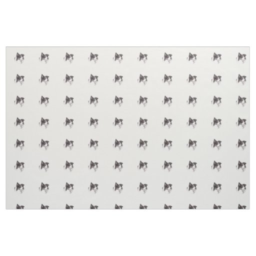Border Collie Dog Art Fabric Fat Quarter