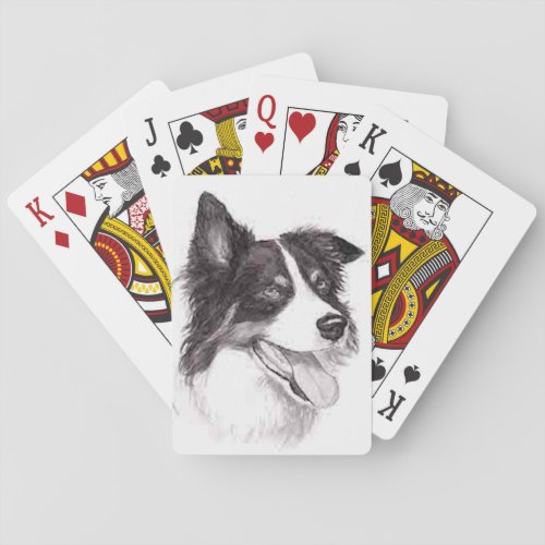 Border Collie Dog Art Playing Cards