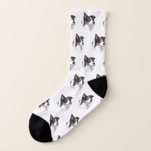 Border Collie Dog Art Socks