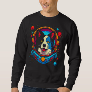 Border Collie Dog Astronaut Sweatshirt
