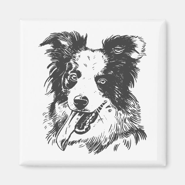 Border Collie Dog - Aussie Lover Magnet (Front)