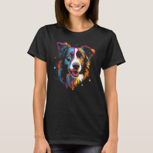 Border Collie Dog Australian Shepherd Graffiti Gra T-Shirt