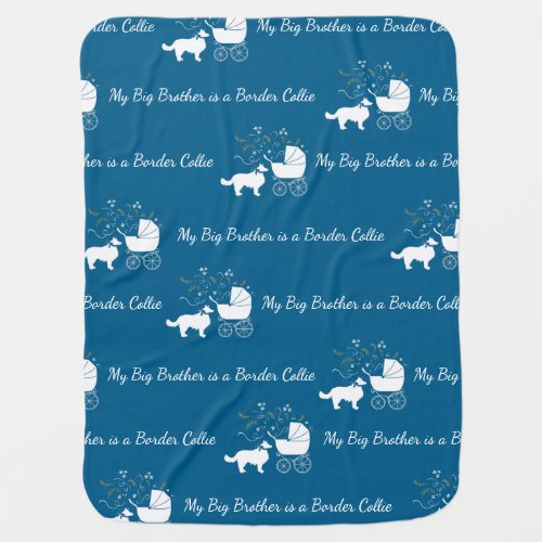 Border Collie Dog Baby Shower Puppy Blue Boy
