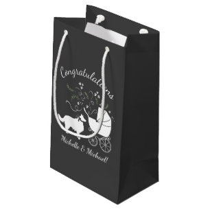 Border Collie Dog Baby Shower Puppy Grey Small Gift Bag