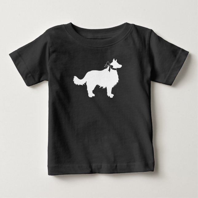Border Collie Dog Baby Shower Puppy Grey T-Shirt (Front)