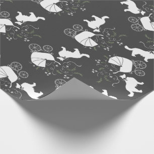 Border Collie Dog Baby Shower Puppy Grey Wrapping Paper