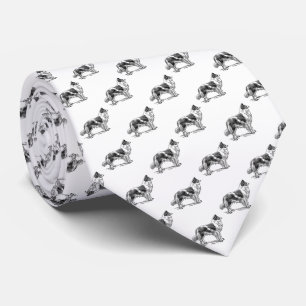 Border Collie Dog Black White Neck Tie