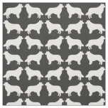 Border Collie Dog Breed Silhouettes Patterned Fabric