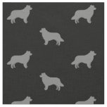 Border Collie Dog Breed Silhouettes Patterned Fabric