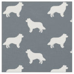 Border Collie Dog Breed Silhouettes Patterned Fabric