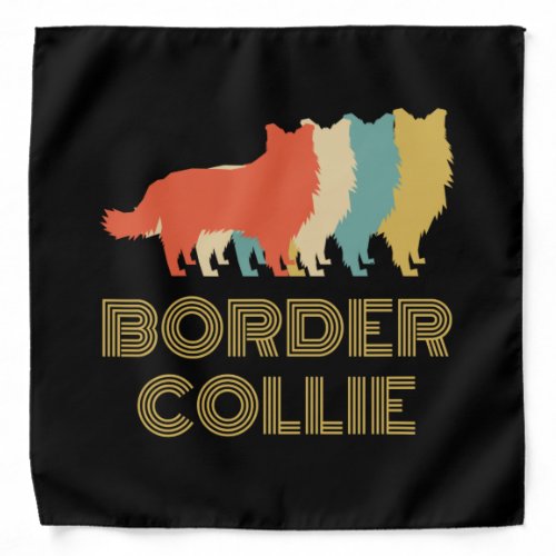 Border Collie Dog Breed Vintage Look Design Bandana