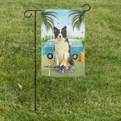 Border Collie Dog Camping Garden Flag