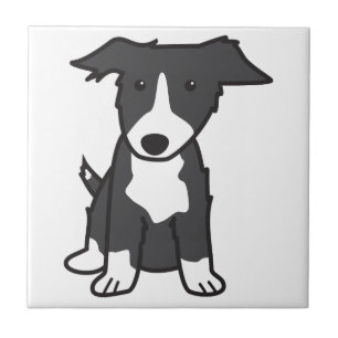 Border Collie Dog Cartoon Tile