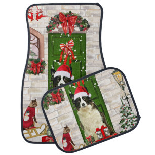Border Collie Dog Christmas Car Floor Mat