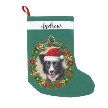 Border Collie Dog Christmas Holiday Stocking by ritmoboxer at Zazzle