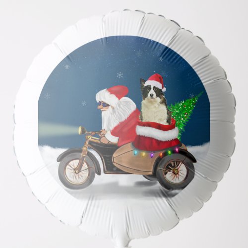 Border Collie Dog Christmas Santa Claus  Balloon