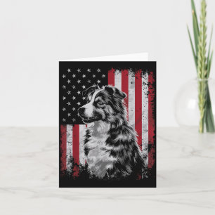 Border Collie Dog Dad Mom America 4th of July Card