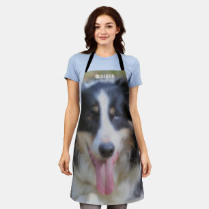 Border Collie Dog Face Personalized Apron