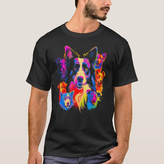 Border Collie Dog Family T-Shirt (Front)