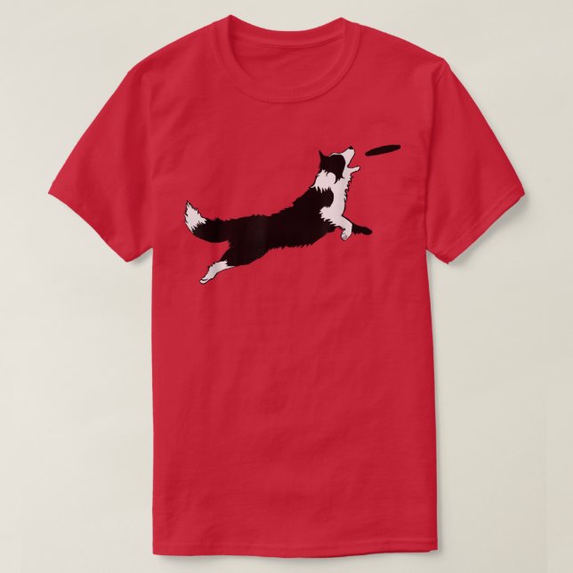 Border Collie Dog Fetch Frisbee Dog Lover Gift T-Shirt (Design Front)