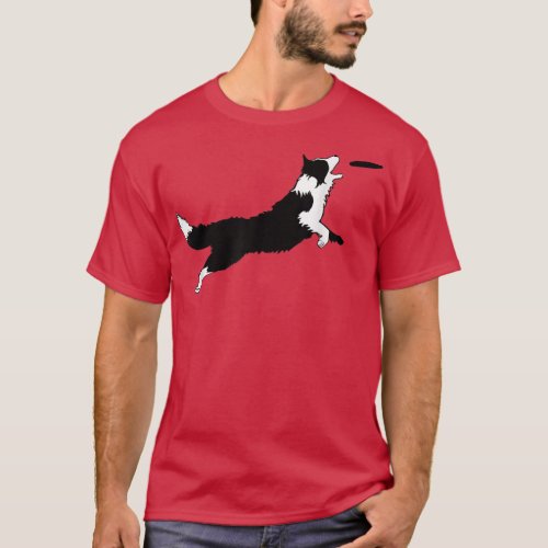 Border Collie Dog Fetch Frisbee Dog Lover Gift T_Shirt