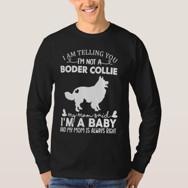 Border Collie Dog   For Women Mom Mama Dog T-Shirt (Front)