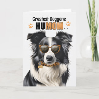 Border Collie Dog Greatest HuMOM Mother's Day Holiday Card